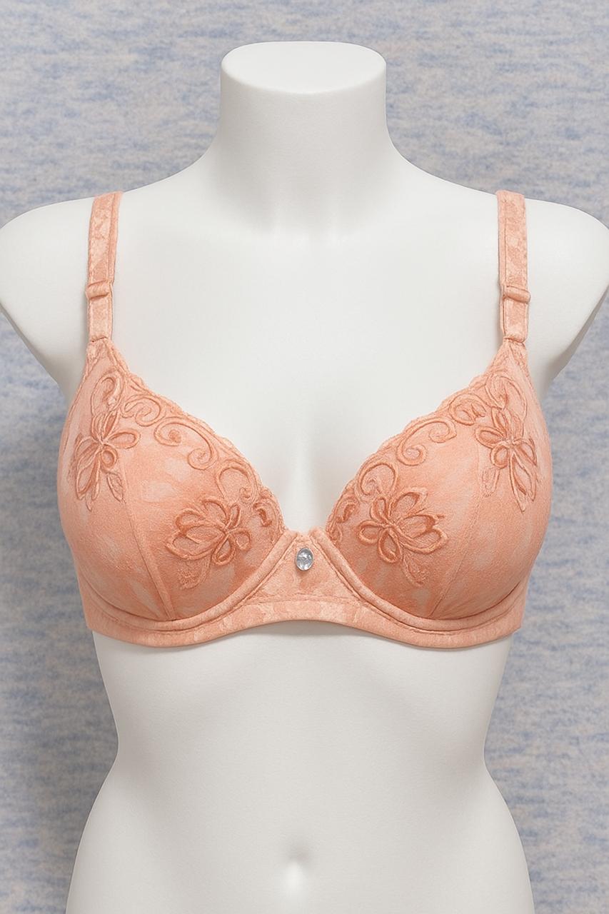 SILKSECRET FLORAL PEACH BRA