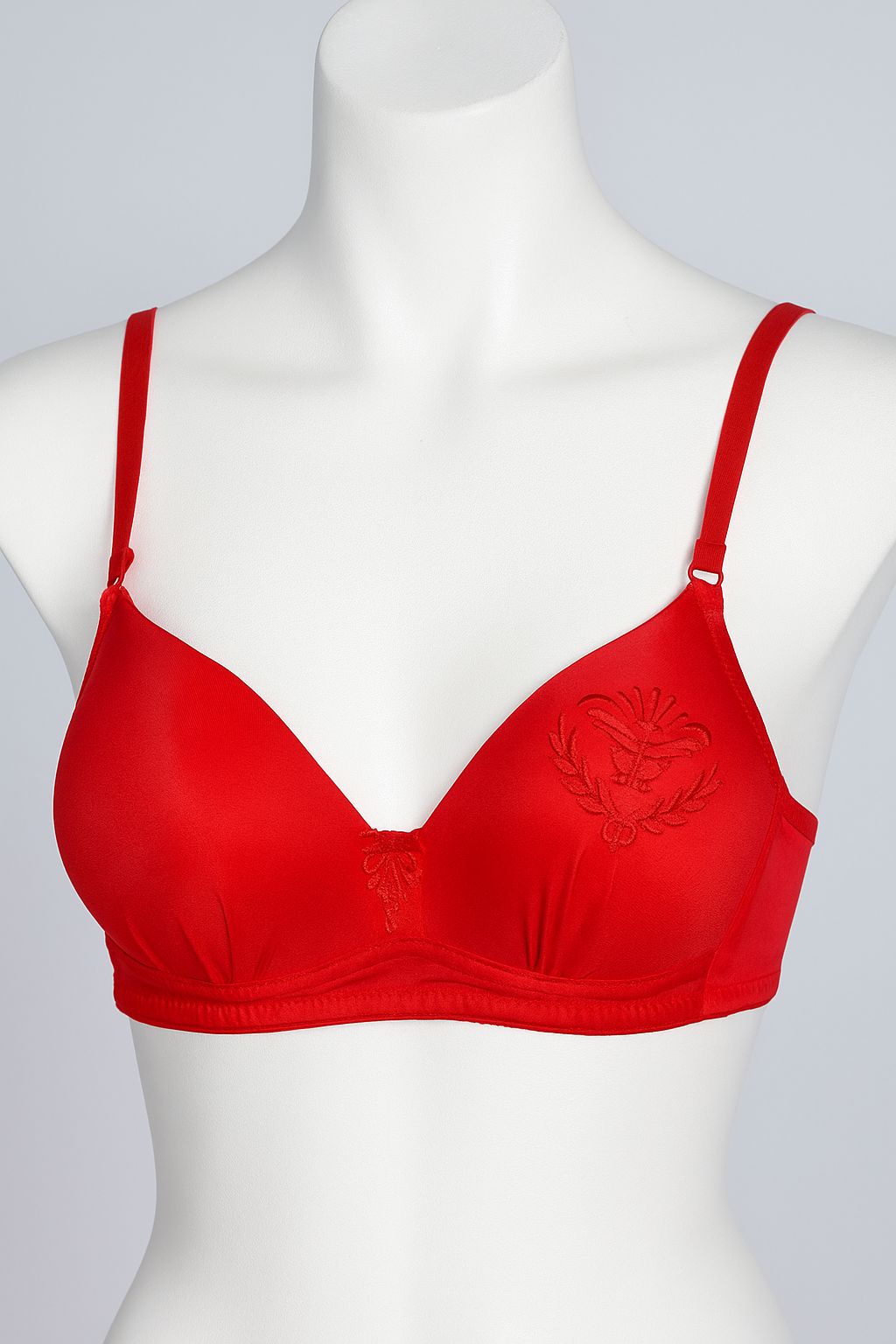 SILKSECRET RED EMBROIDED BRA