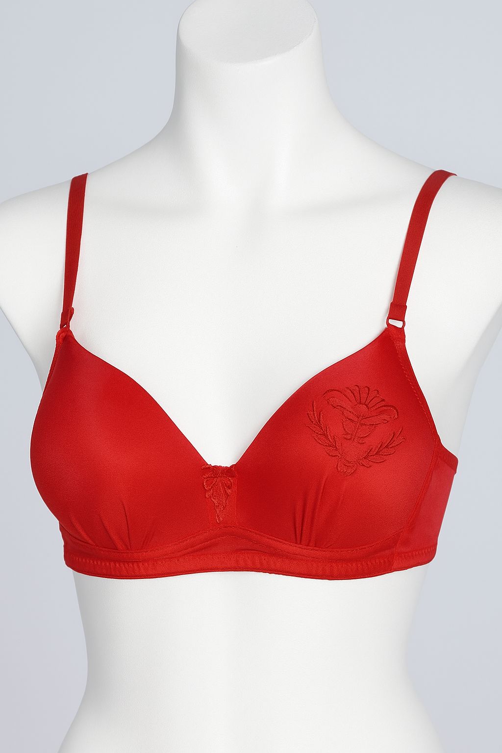 SILKSECRET TEA PINK HEART EMBROIDED BRA