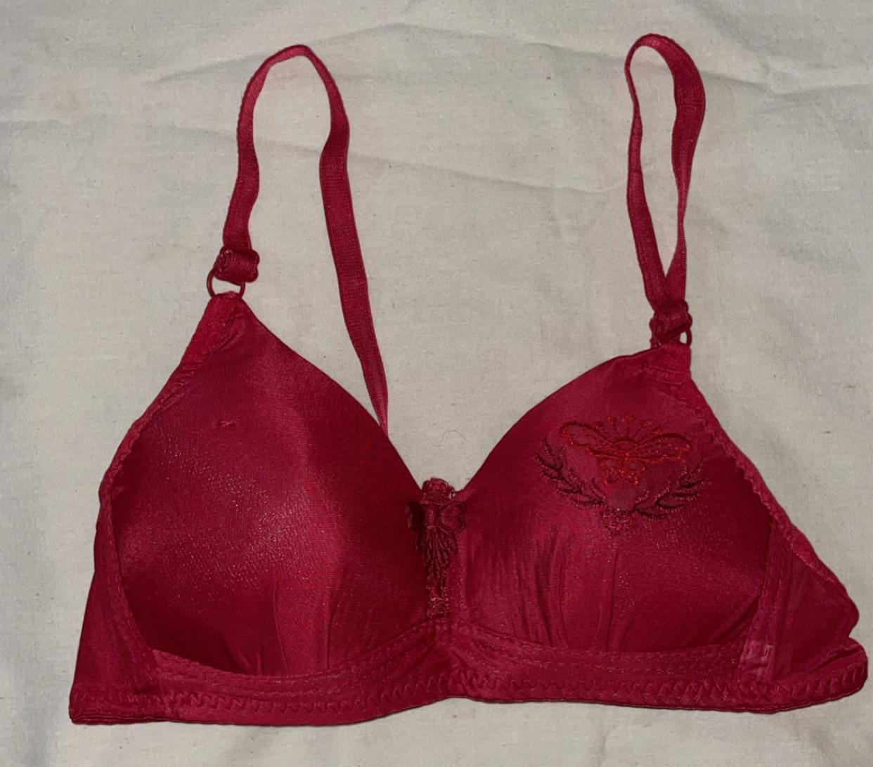 SILKSECRET TEA PINK HEART EMBROIDED BRA - Image 2